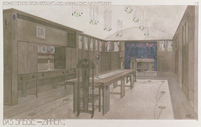 Plan för ett matsal, 1901 av Charles Rennie Mackintosh